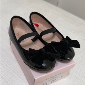 Chic Black Kids Dress Shoes with Bow